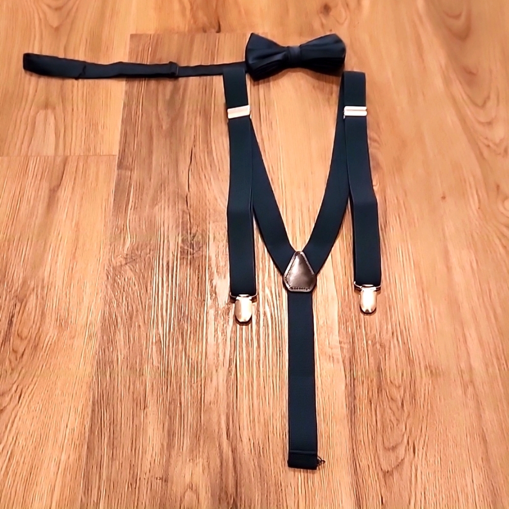 Matching bowtie and suspenders